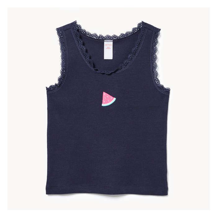 Filles Cami côtelée pour filles - Marine Foncé